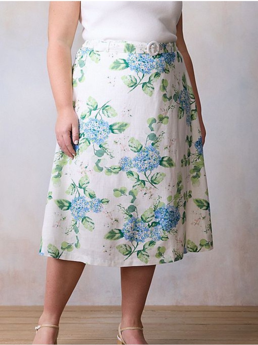 NWT LC Lauren Conrad self belt midi skirt with buckle size 3X